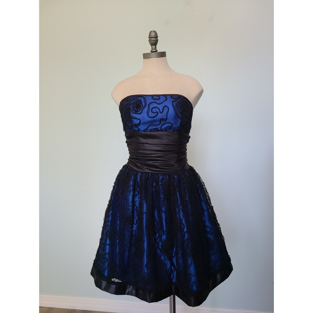 VTG Y2K Jessica McClintock Gunne Sax 3 Mini Dress Prom Formal Tulle Dark Whimsy